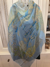 Load image into Gallery viewer, Hermes Silk Mousseline GM Shawl “Le Fleuve Sacre” by Catherine Baschet 140.