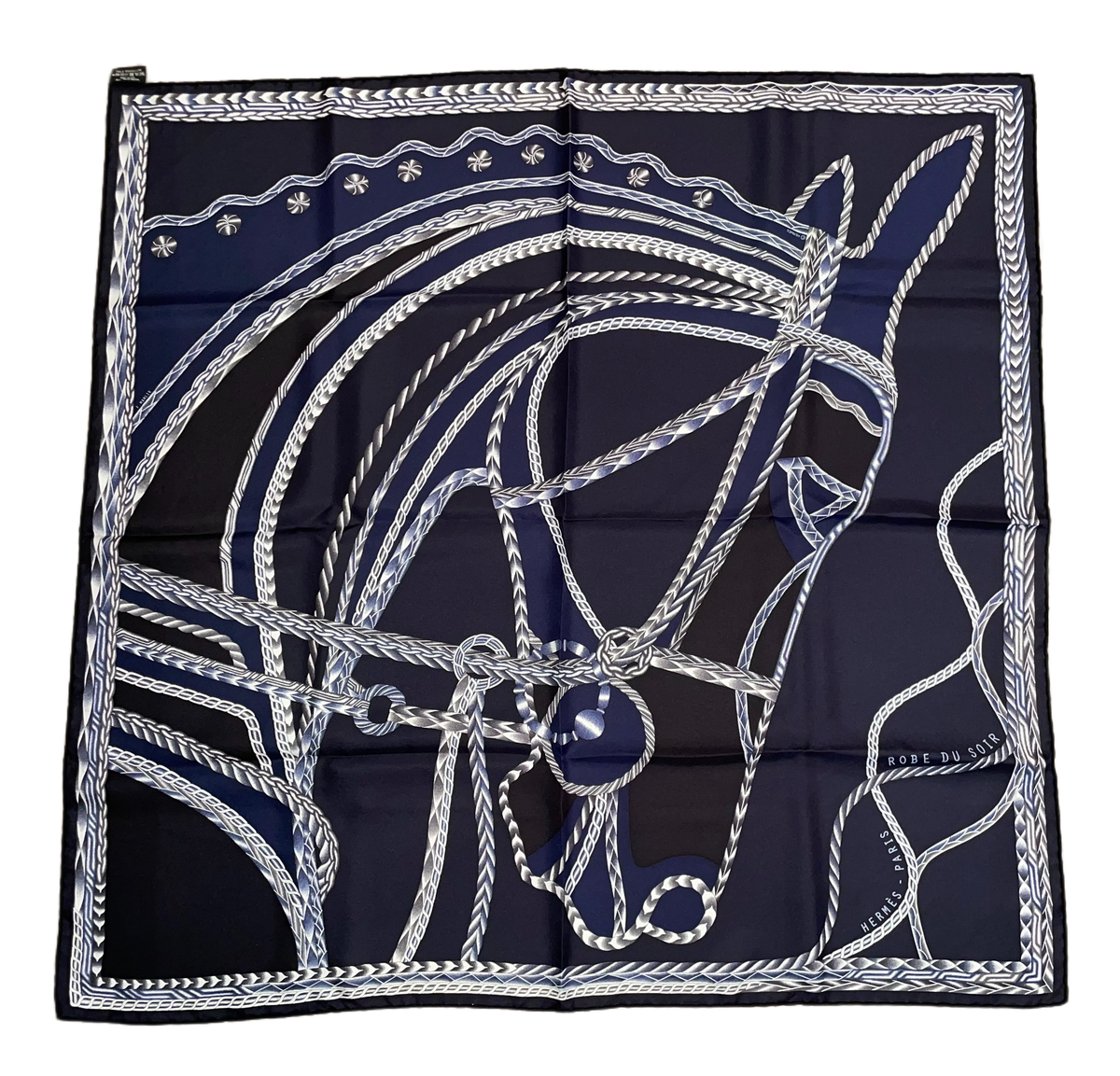 Hermes Silk Twill Scarf “Robe du Soir” by Florence Manlik Hermes Silk Twill Scarf “Robe du Soir” by Florence Manlik