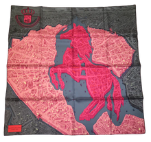 Load image into Gallery viewer, Hermes Silk Twill Scarf “La Cite Cavaliere” by Octave Marsal.