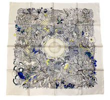 Load image into Gallery viewer, Hermes Silk Scarf «Au Coeur de la Vie» by Aline Honoré.
