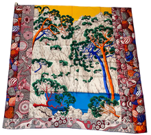 Load image into Gallery viewer, Hermes Silk Plume GM Shawl “Sieste Au Paradis” 140