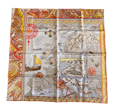 Load image into Gallery viewer, Hermes Silk Scarf « Le Voyage De Pytheas » by Aline Honore.