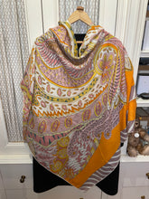 Load image into Gallery viewer, Hermes Cashmere and Silk GM Shawl “Le Jardin De La Maharani Décadre” by Annie Faivre 140.