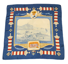 Load image into Gallery viewer, Hermes silk scarf "Rocher de la Vierge, Le Port, Vieux Villa Eugenia A Biarritz” by Hugo Grygkar