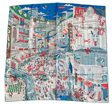 Load image into Gallery viewer, Hermes Silk Scarf “Le Grand Prix Du Faubourg” by Ugo Gattoni.