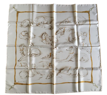 Load image into Gallery viewer, Hermes Silk Twill Scarf «Les Levriers» by Xavier de Poret.
