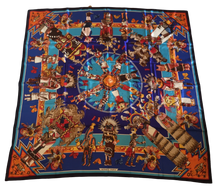 Load image into Gallery viewer, Hermes Silk Plume GM Shawl “Kachinas” by Kermit Oliver 140