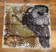 Load image into Gallery viewer, Hermès Silk Scarf « Lazy Leopardesses » by Arlette Ess