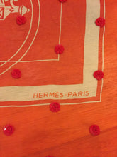 Load image into Gallery viewer, Hermes Beaded Silk Mousseline Scarf Ex Libris Au Pois Couture