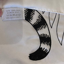 Load image into Gallery viewer, Precious Embroidered Hermes Silk Shawl “Les Leopards Oiseaux Fleuris” by Christiane Vauzelles 140