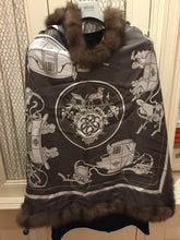 Load image into Gallery viewer, Hermes Silk Scarf Ex Libris with sable fur