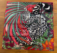 Load image into Gallery viewer, Limited Edition, special issue Hermes Silk Twill Scarf “Jaguar Quetzal” by Alice Shirley.