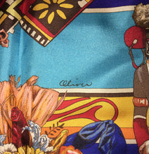 Load image into Gallery viewer, Hermes Silk Plume GM Shawl “Kachinas” by Kermit Oliver 140