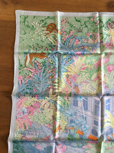 Load image into Gallery viewer, Hermes Silk Scarf “Faubourg Tropical” by Octave Marsal and Théo de Gueltzl.