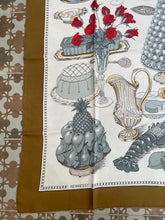 Load image into Gallery viewer, Limited edition Hermes Silk Scarf “Gastronomie” for Hennessy by Christiane Vauzelles et Robert Dumas.