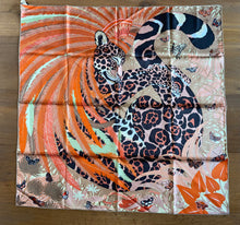 Load image into Gallery viewer, Hermes Silk Twill Scarf “Jaguar Quetzal” by Alice Shirley.