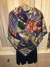 Load image into Gallery viewer, Hermes Silk Twill Scarf “Duo Cosmique” by Kohei Kyomori.