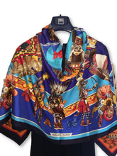Load image into Gallery viewer, Hermes Silk Plume GM Shawl “Kachinas” by Kermit Oliver 140