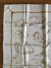 Load image into Gallery viewer, Hermes Silk Twill Scarf «Les Levriers» by Xavier de Poret.