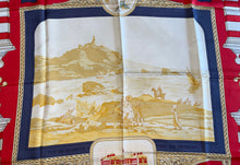 Load image into Gallery viewer, Hermes silk scarf "Rocher de la Vierge, Le Port, Vieux Villa Eugenia A Biarritz” by Hugo Grygkar.