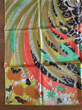 Load image into Gallery viewer, Hermes Silk Twill Scarf “Jaguar Quetzal” by Alice Shirley.