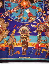 Load image into Gallery viewer, Hermes Silk Plume GM Shawl “Kachinas” by Kermit Oliver 140
