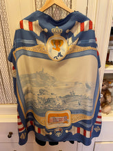 Load image into Gallery viewer, Hermes silk scarf "Rocher de la Vierge, Le Port, Vieux Villa Eugenia A Biarritz” by Hugo Grygkar