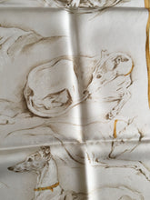Load image into Gallery viewer, Hermes Silk Twill Scarf «Les Levriers» by Xavier de Poret.