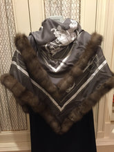Load image into Gallery viewer, Hermes Silk Scarf Ex Libris with sable fur