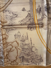 Load image into Gallery viewer, Hermes Silk Scarf "A l'Ombre des Pivoines". Designed by Octave Marsal/Théo de Gueltzl.