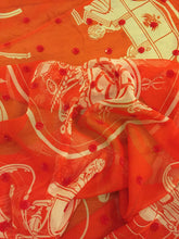 Load image into Gallery viewer, Hermes Beaded Silk Mousseline Scarf Ex Libris Au Pois Couture