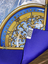 Load image into Gallery viewer, Special edition Hermès Silk Scarf « Chariot » for the occasion of 250th anniversary of the watchmaker Vacheron Constantin by Laurence Bourthoumieux (Toutsy).