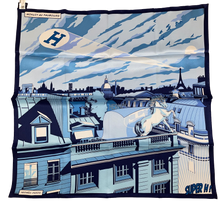 Load image into Gallery viewer, Hermes Silk Scarf «Minuit au Faubourg » by Dimitri Rybaltchenko.