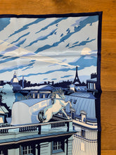 Load image into Gallery viewer, Hermes Silk Scarf «Minuit au Faubourg » by Dimitri Rybaltchenko.