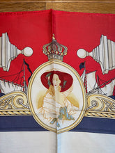 Load image into Gallery viewer, Hermes silk scarf "Rocher de la Vierge, Le Port, Vieux Villa Eugenia A Biarritz” by Hugo Grygkar.