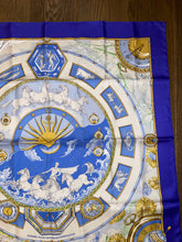 Load image into Gallery viewer, Special edition Hermès Silk Scarf « Chariot » for the occasion of 250th anniversary of the watchmaker Vacheron Constantin by Laurence Bourthoumieux (Toutsy).