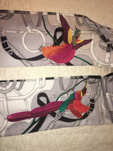 Load image into Gallery viewer, Precious Embroidered Hermes Silk Maxi Twilly “Eperon D’Or Oiseaux Fleuris”