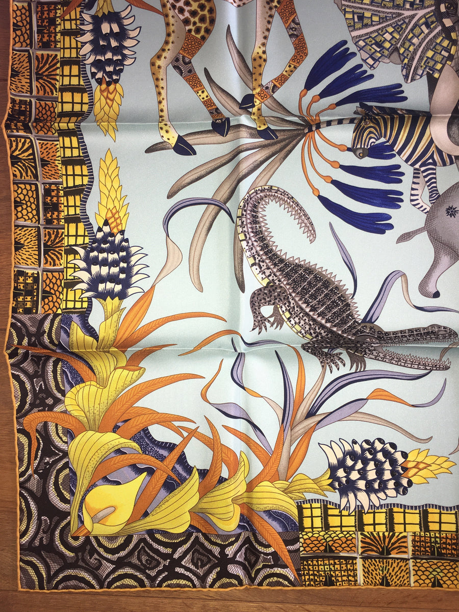 Hermes 100% Silk Scarf « La Marche Du Zambeze » by Ardmore Artists – Hermes  Emporium