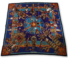 Load image into Gallery viewer, Hermes Silk Plume GM Shawl “Kachinas” by Kermit Oliver 140