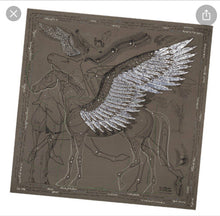 Load image into Gallery viewer, Exceptional beaded Hermès silk chiffon shawl “Le Pegase Lumiere” 140