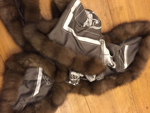 Load image into Gallery viewer, Hermes Silk Scarf Ex Libris with sable fur