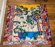 Load image into Gallery viewer, Hermes Silk Plume GM Shawl “Sieste Au Paradis” 140
