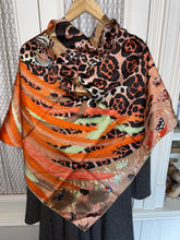 Load image into Gallery viewer, Hermes Silk Twill Scarf “Jaguar Quetzal” by Alice Shirley.