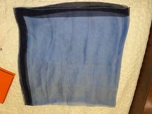 Load image into Gallery viewer, Hermes Silk Mousseline GM Shawl in blue colour 140.