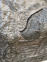 Load image into Gallery viewer, Exceptional beaded Hermès silk chiffon shawl “Le Pegase Lumiere” 140