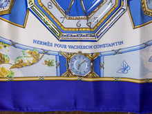 Load image into Gallery viewer, Special edition Hermès Silk Scarf « Chariot » for the occasion of 250th anniversary of the watchmaker Vacheron Constantin by Laurence Bourthoumieux (Toutsy).