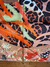 Load image into Gallery viewer, Hermes Silk Twill Scarf “Jaguar Quetzal” by Alice Shirley.