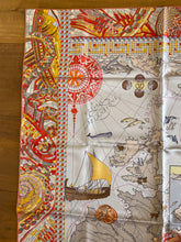 Load image into Gallery viewer, Hermes Silk Scarf « Le Voyage De Pytheas » by Aline Honore.