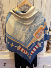 Load image into Gallery viewer, Hermes silk scarf "Rocher de la Vierge, Le Port, Vieux Villa Eugenia A Biarritz” by Hugo Grygkar