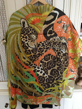 Load image into Gallery viewer, Hermes Silk Twill Scarf “Jaguar Quetzal” by Alice Shirley.